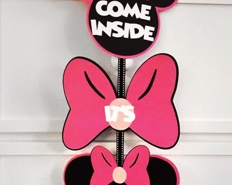 Minnie Mouse Clubhouse Sign - Minnie Mouse Sign - Minnie Mouse Party - Minnie Mouse Decor - Pink Minnie Mouse - Birthday Banner