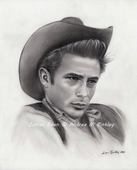 James Dean Art Print James Dean Portrait James Dean Pencil
