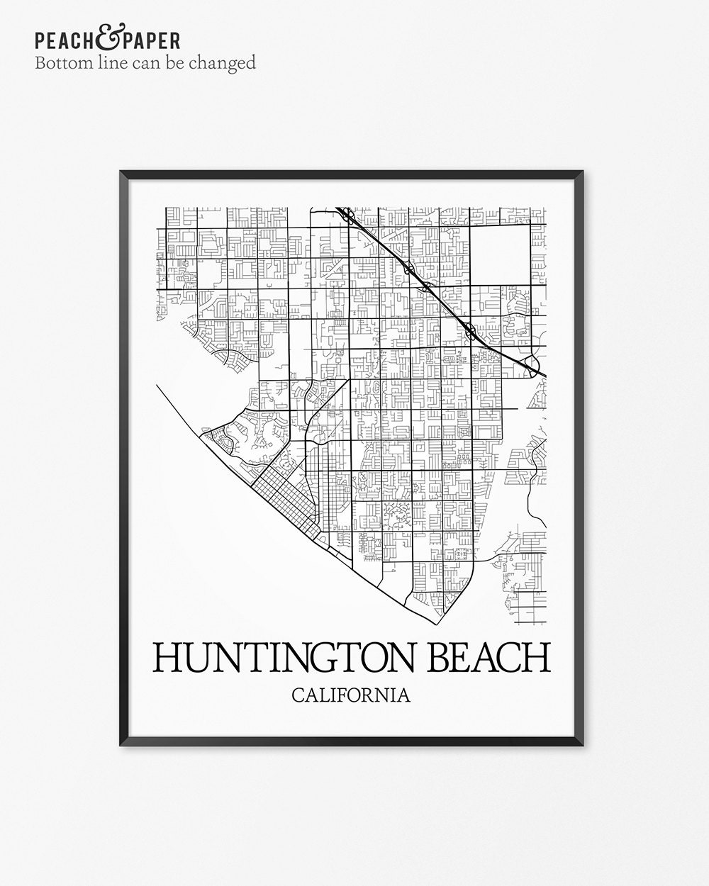 Huntington Beach Map Art Print Huntington Beach Poster Map of