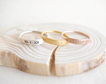 40% OFF Custom Name Ring • Stacking Skinny Bar Ring in Sterling Silver • Personalized Gifts • Mother Gifts • Bridesmaids Gifts • RM27F31