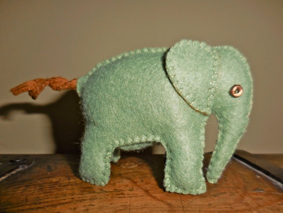 green stuffed elephant