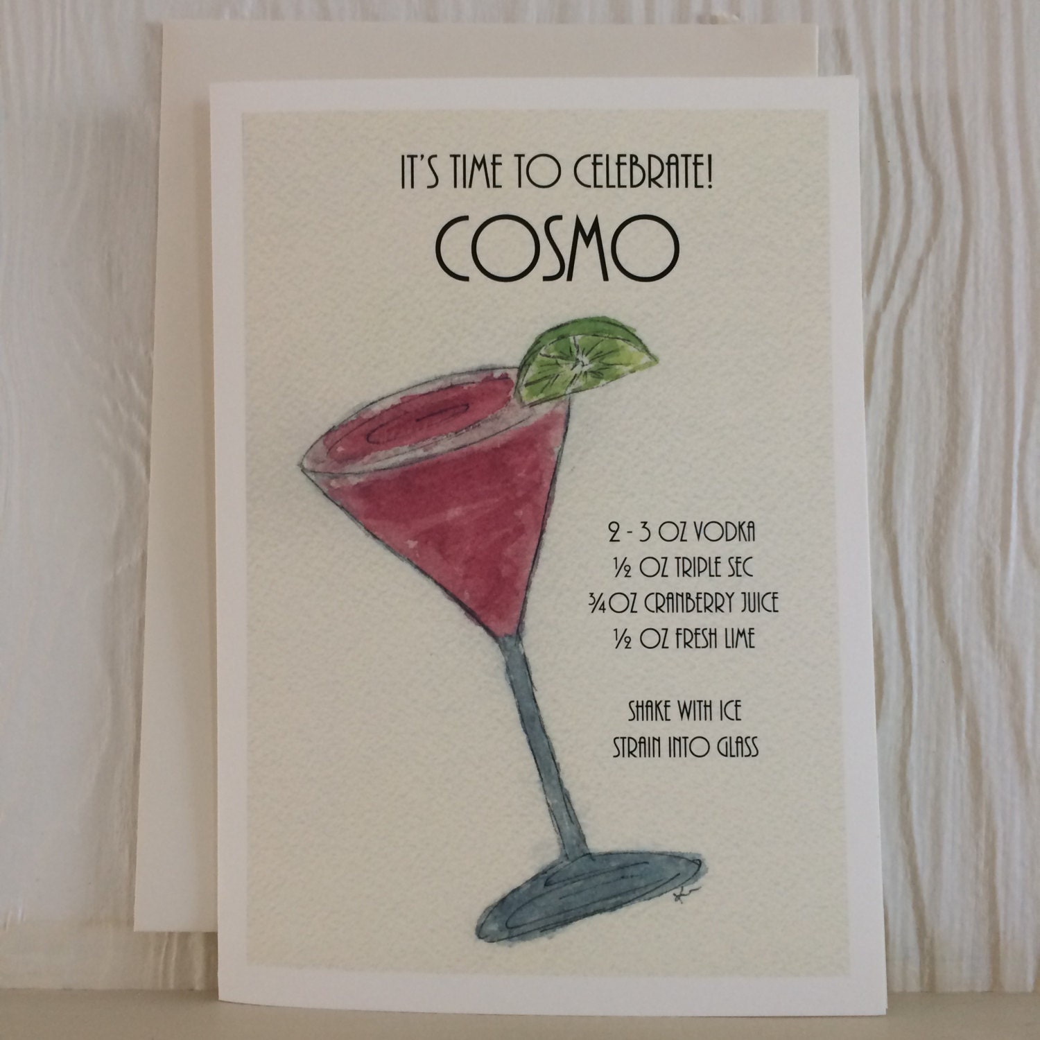 Cosmo Card Cocktail Greeting Card Cocktail Recipe Vodka