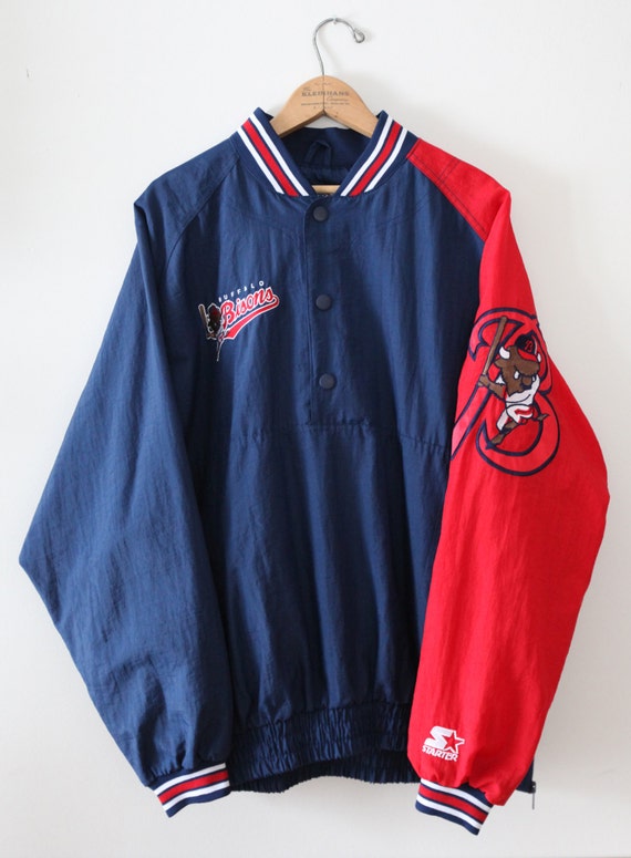 Vintage 90's Buffalo Bisons Pullover Starter Jacket SZ L