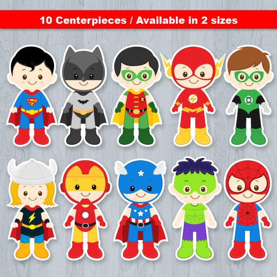 Superhero Centerpiece Superhero Cake Topper Superhero Table