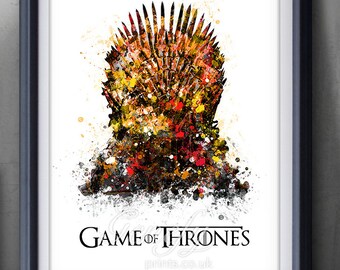 Game of Thrones Iron Throne Watercolor Art Poster Print - Game of Thrones Art Watercolor Painting - Home Decor - House Warming Gift