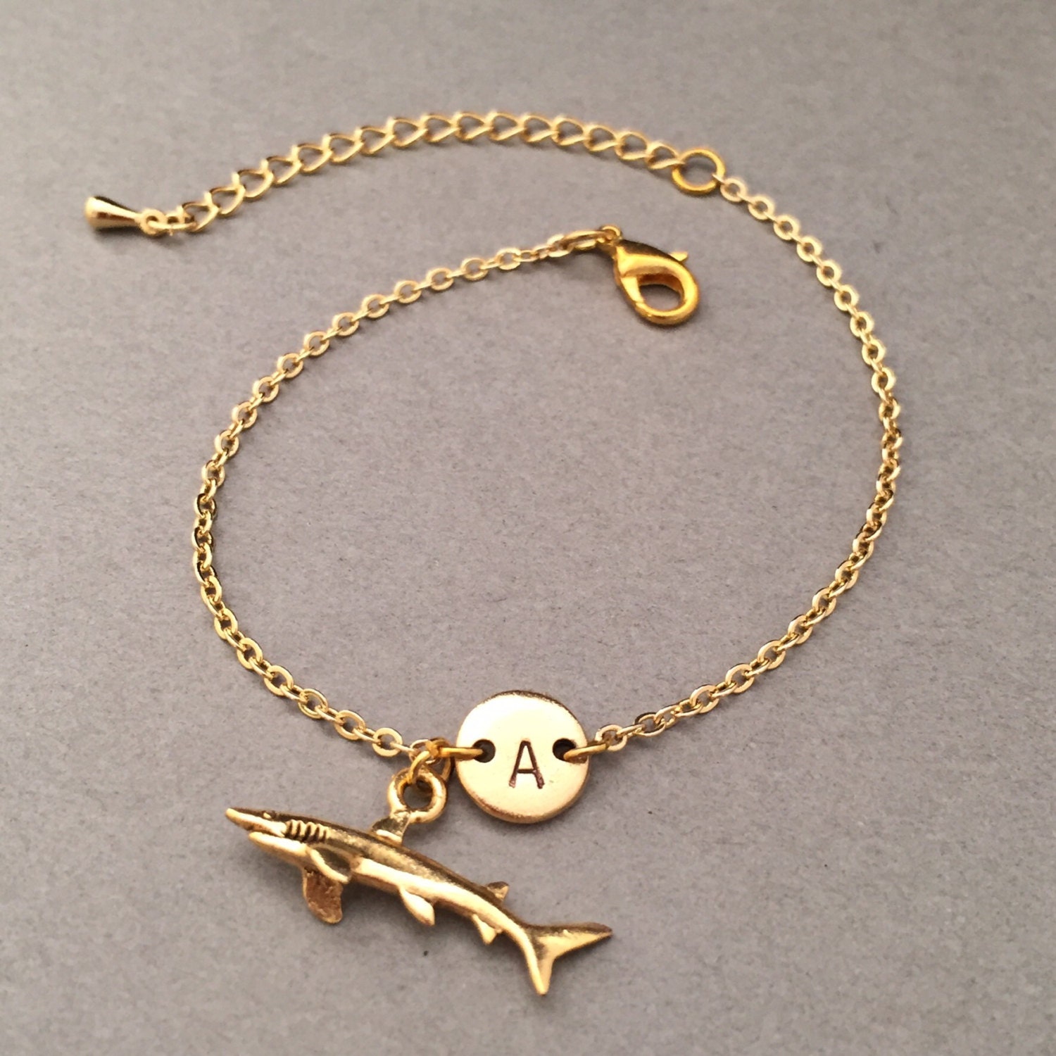 Shark charm bracelet shark charm adjustable bracelet