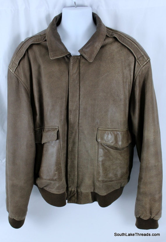 The Orvis Company Leather Jacket Men's XXL Brown Great