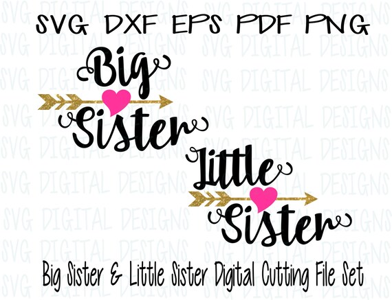 Download Sister SVG Set Sibling Cutting files for Silhouette Cricut