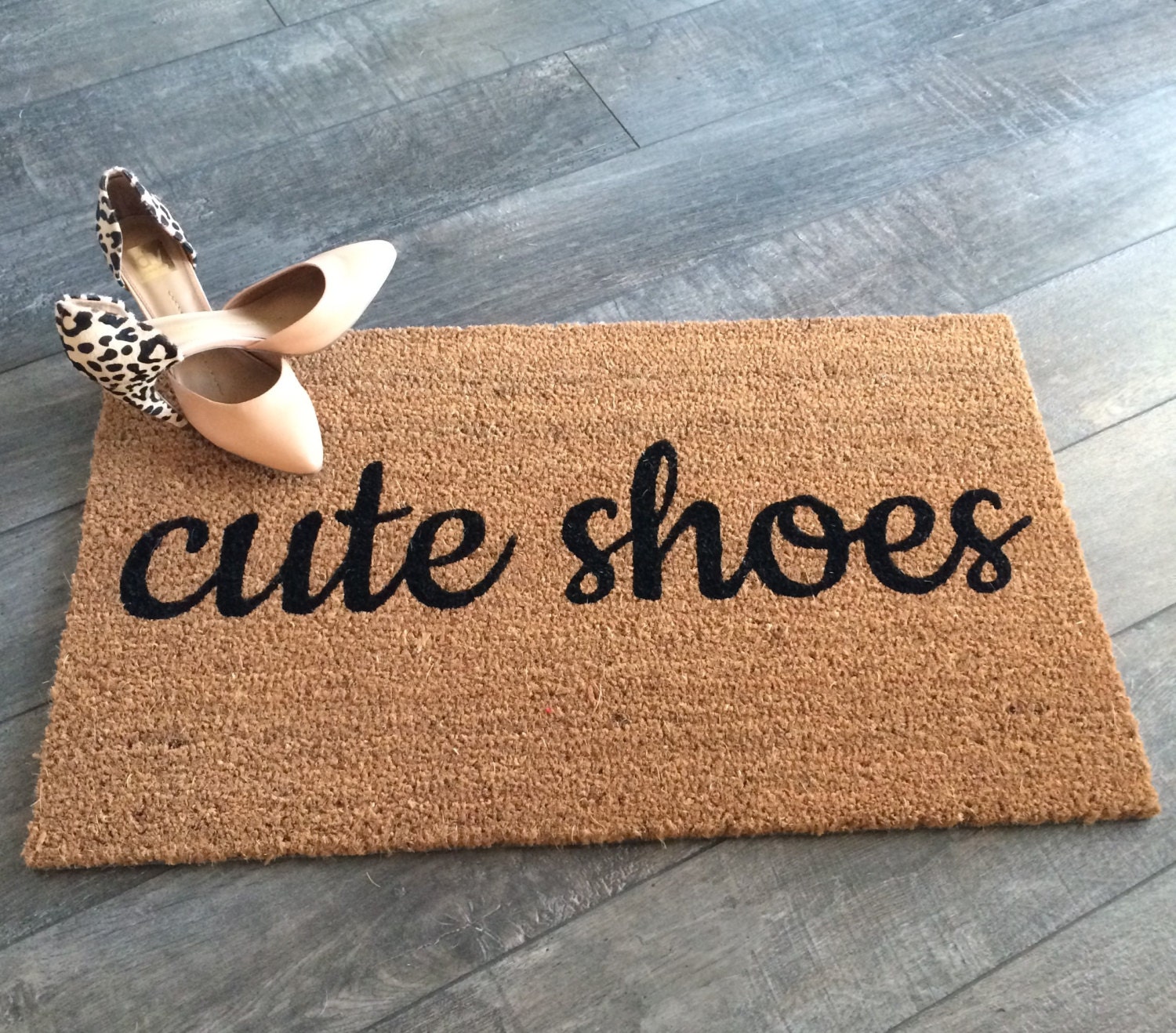 Cute Shoes doormat / Hand painted outdoor mat / Cute