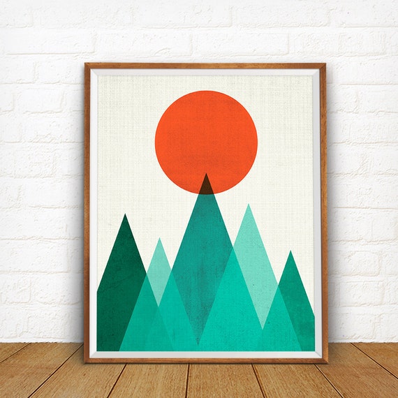 Geometric Mountain print Geometric Art by GeometricalArts on Etsy