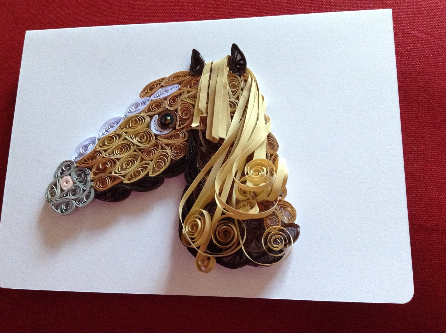 Quilled Horse card 3D Horse Picture Race Winners by Quillextra