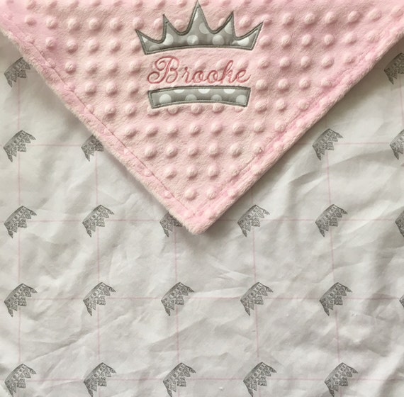 Princess Baby Blanket Princess Crown Baby by SeasTheDaySewing