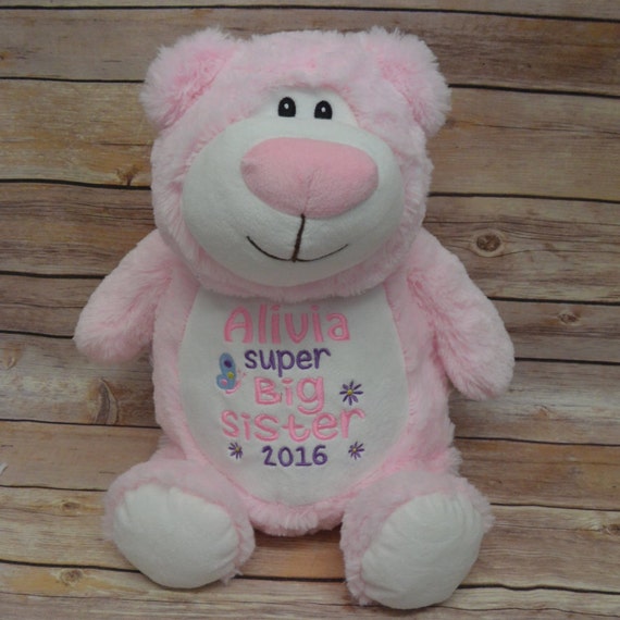 personalised pink teddy bear