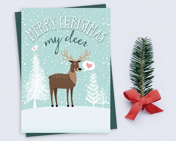 Christmas Card Merry Christmas My Deer Funny Wife