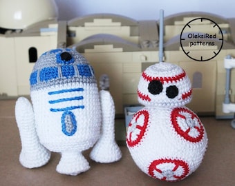 Star Wars CROCHET PATTERNS characters - BB8 and R2D2 (amigurumi patterns). 2 in 1!