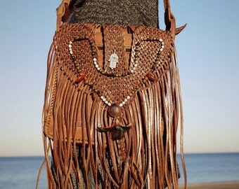 Items similar to fringed bohemian bag purse, hippie bag purse, shoulder ...