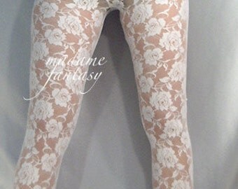 White lace leggings