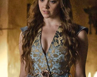 Cosplay Costume Margaery Tyrell dress with gold rose belt Game of thrones GoT