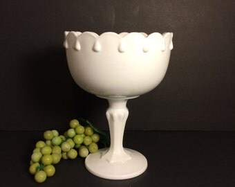 Indiana glass white milk glass pedestal bowl or compote