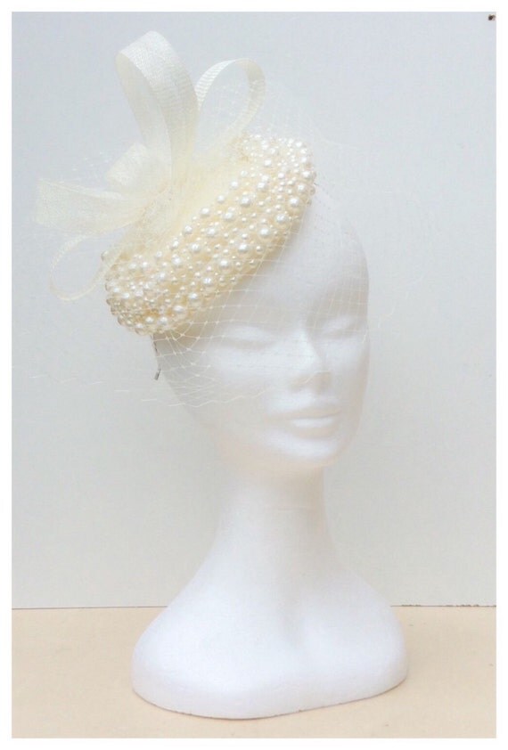 Pearl fascinator cream vintage fascinator pearl by Embellishmoime