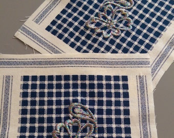 Machine Embroidery Squares Embroidered Quilt Blocks Insertions Sewing Fabric Blocks, 2 Squares