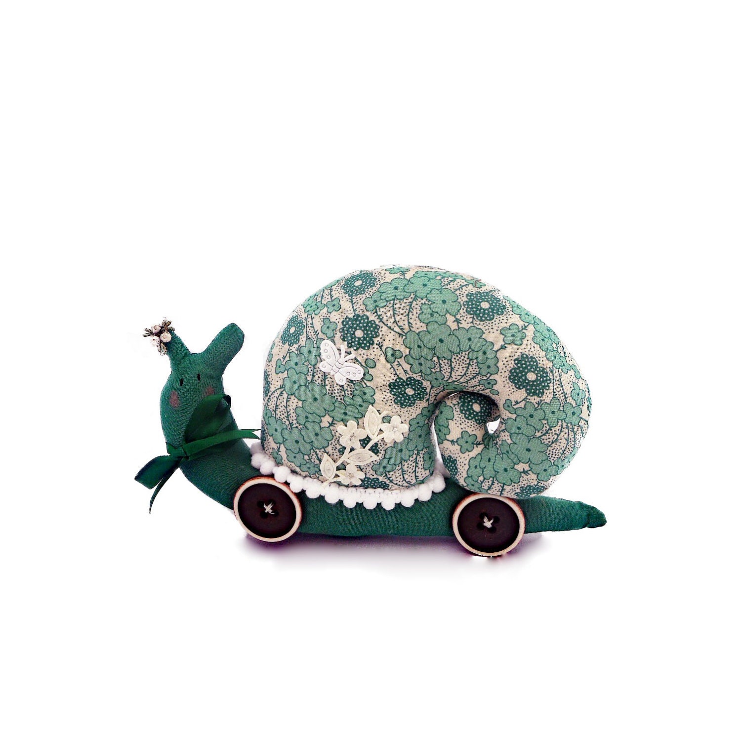 Fabric snail. Large Snail ornament. Exclusively Handmade. Hand