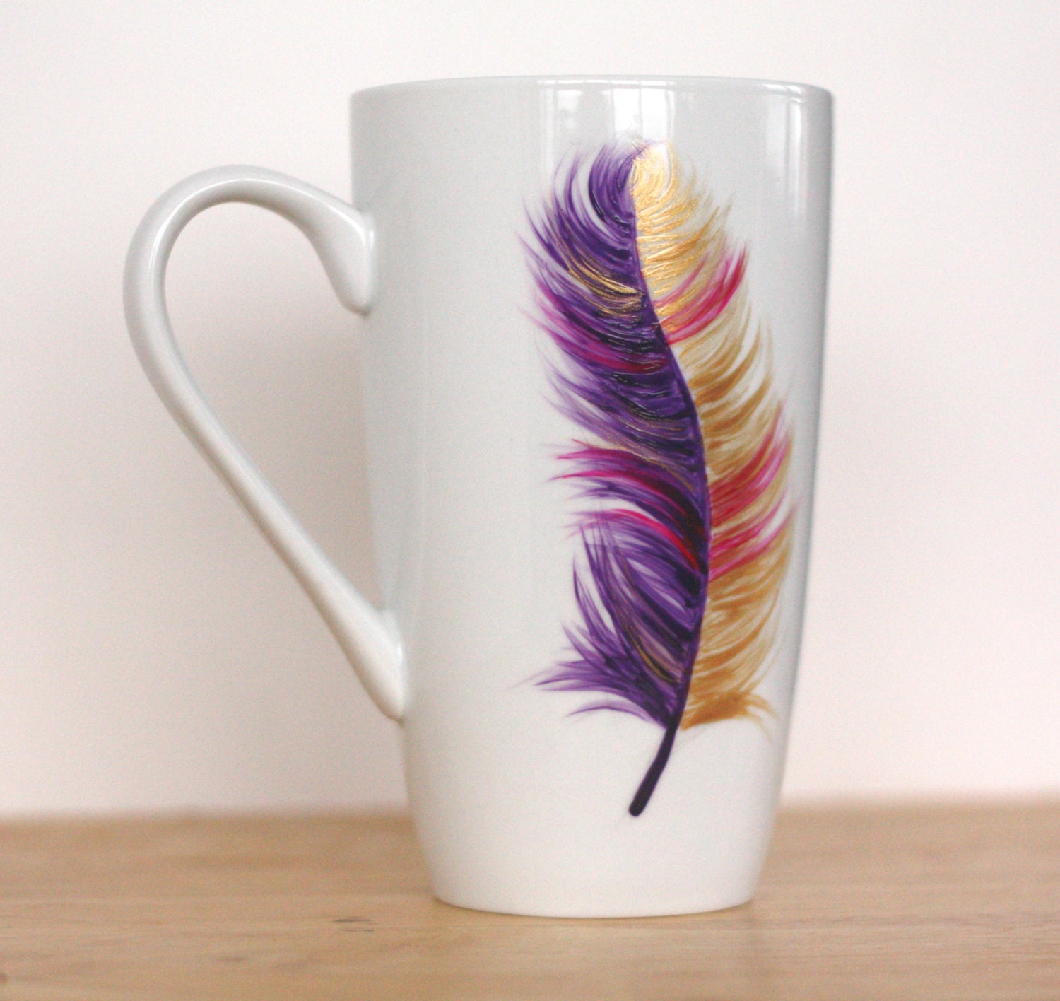 Feather Gifts Feather Mug Coffee Lover Mug Valentines Gift