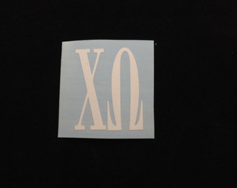 Chi Omega Sorority Decal 2x2"