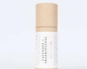 Lip Balm/Lavender + Frankincense Lip Balm/ All Natural/ Eco-friendly Tube/ 0.5 oz