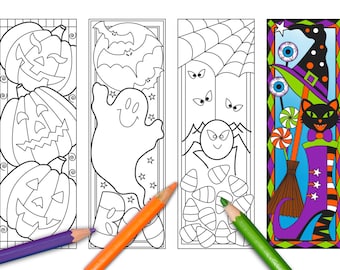halloween coloring bookmarks page instant download relax halloween designs to color for adults - Halloween Book Marks halloween coloring bookmarks page instant download relax halloween designs to color for adults - Halloween Book Marks