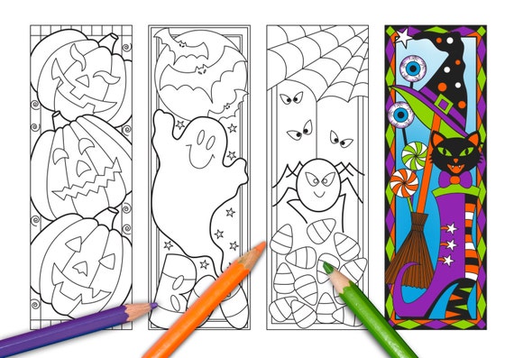 halloween bookmarks coloring pages - photo #50