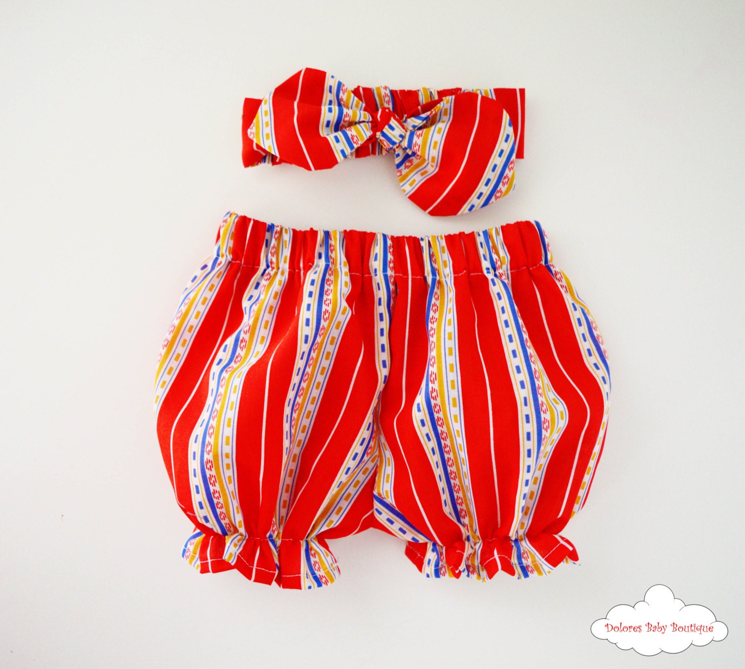 Red Baby Bloomers Knot Headband Girl Bloomers Red Bow