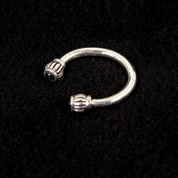 Sterling Silver w Black Onyx Frenulum Frenum Penis Ring Male Sterling Silver w Black Onyx Frenulum Frenum Penis Ring Male