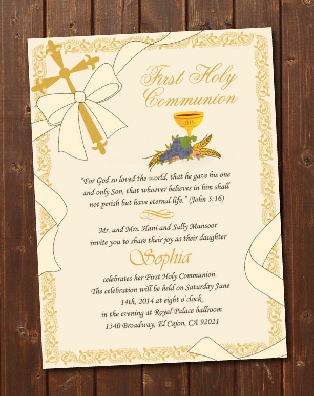 Communion Invitation Cards Template 3