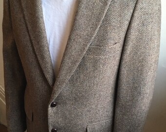 Vintage Tweed Herringbone Men's Sport Coat | Classic Mens Sport Coat -European Style | PSC for Warren Quality Shop - Front Royal VA
