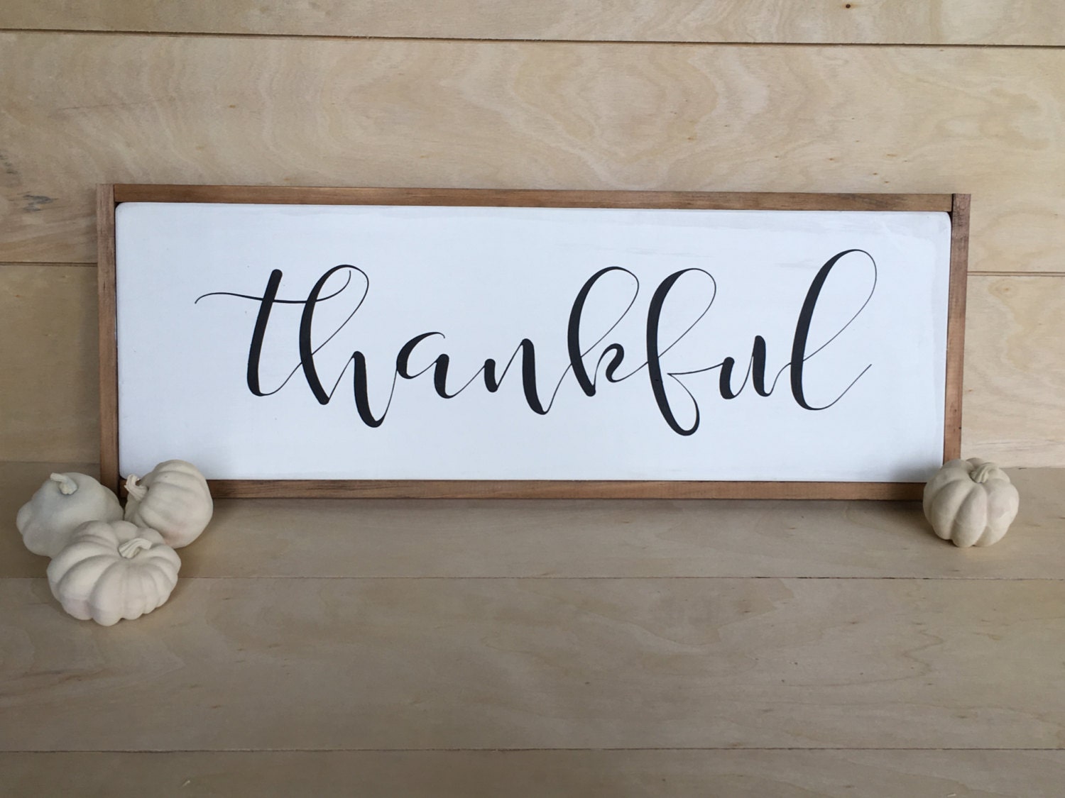 Thankful Sign Large Thankful Sign Thanksgiving Decor