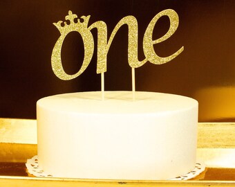 Little Princess Party, Crown Cake Topper, One Cake Topper, Gold and Pink, Gold and Blush, First birthday, Pink and Gold Birthday