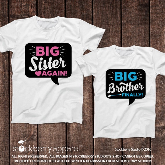 Big Sister Again Big Brother Finally Shirt Set of Two