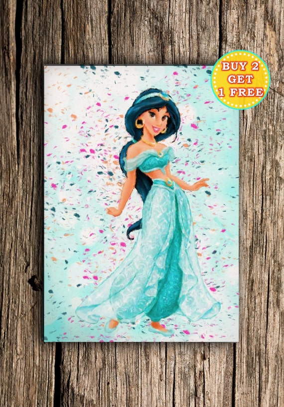 Disney Princess Poster Jasmine Print Disney by ColourinkStudio