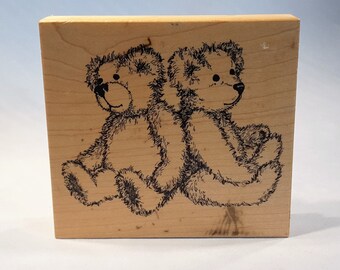 Teddy bear stamp | Etsy