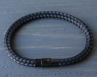 Black Bracelet, Mens Bracelet, Black Mens Bracelet, Rope Mens Bracelet, Black Rope Bracelet, Mens Gift, For Him