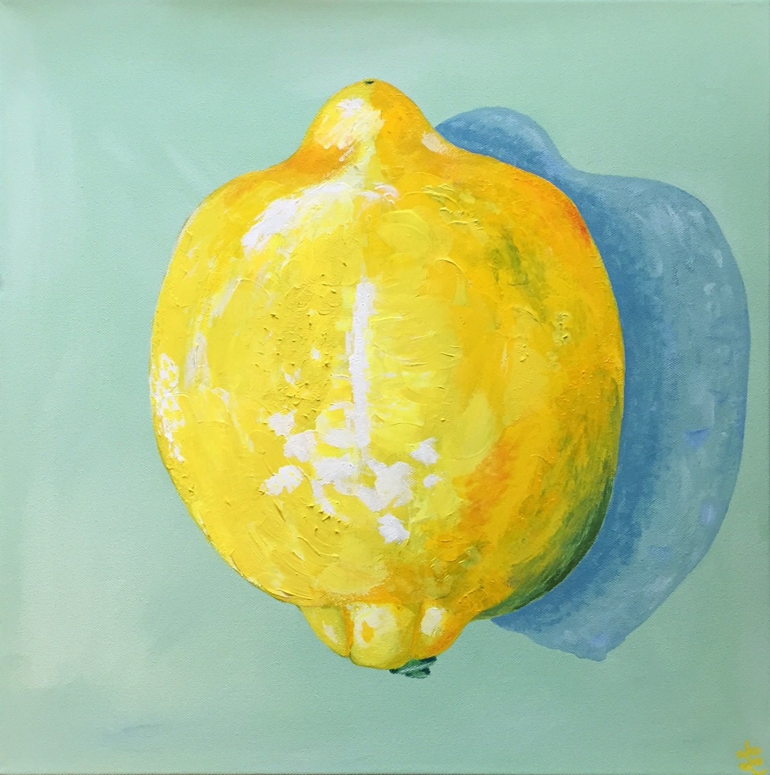 LEMON Print Original Acrylic Painting 18x18 or 9x9 High