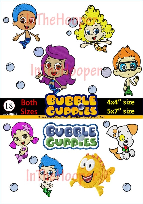 Bubble Guppies Embroidery Designs Pes Hus Jef Dst Exp