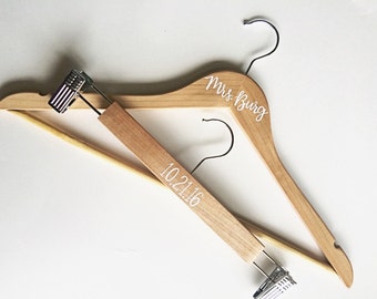 Bride Hanger | Personalized Hanger | Wedding Hanger Set | Crop Gown Hanger Set | Skirt Hanger | Wedding Gift