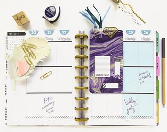 Custom Laminated Dashboard - MAMBI Happy Planner Dashboard - Planner Insert - Personalized Planner Divider - Marble Planner Accessories
