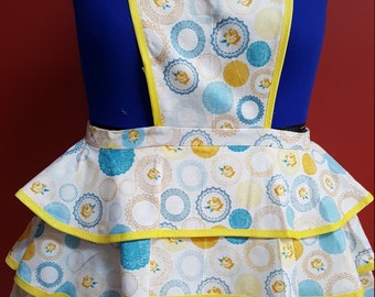 Yellow and Blue 3-tiered Apron