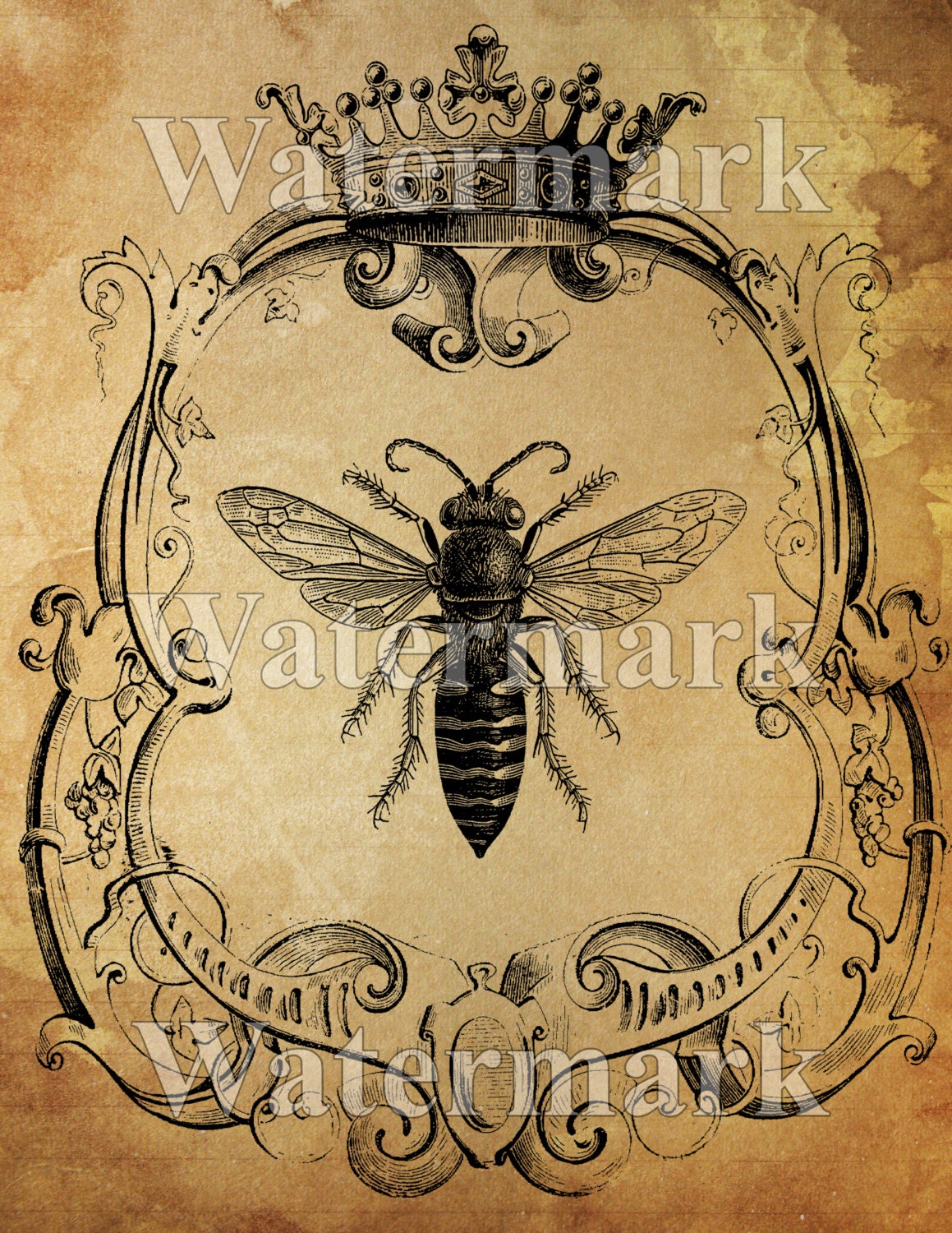 Queen Bee instant Digital Download Printable Bee Art Print