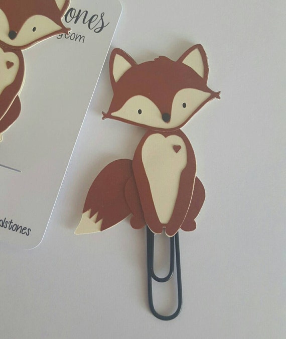 Fox Paperclip Fox Bookmark by PicksandStones on Etsy