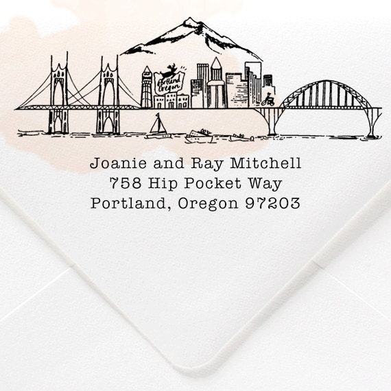 Portland Oregon Custom Return Address by NattyMichellePaperie