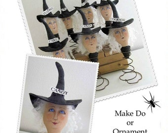 EPattern PDF Instant Download Halloween Witch Treats Sisters Primitive Folk Art Sewing & Painting Pattern
